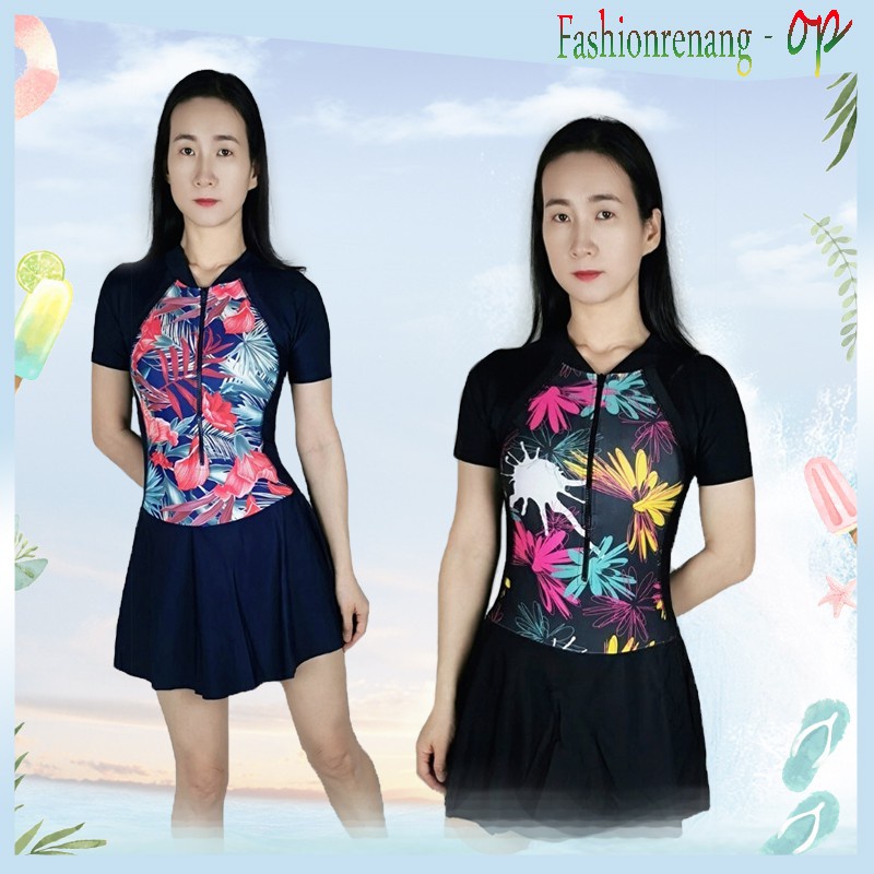 39067 Baju Renang Wanita/Baju Renang/Baju Renang Dewasa/Baju Renang Rok/Baju Renang Lengan Pendek