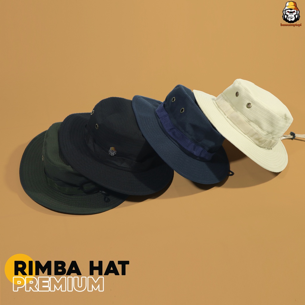 Topi Rimba Polos Adventur Gunung Pria Wanita Bahan Ripstop Premium