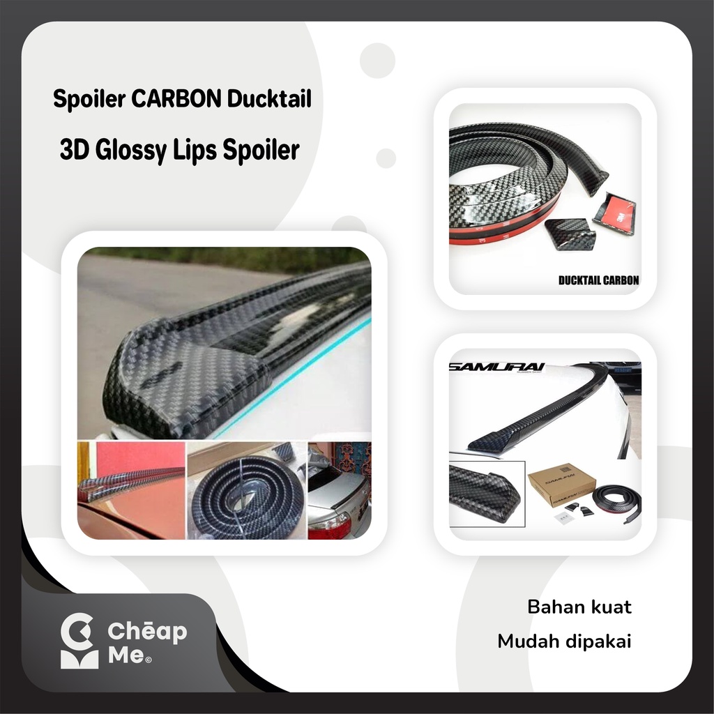 Spoiler CARBON Ducktail 3D Glossy / Lips Spoiler CARBON UNIVERSAL