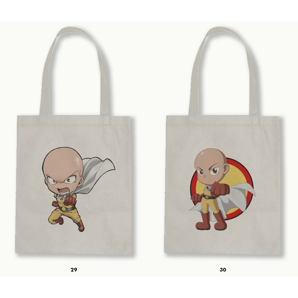 TOTE BAG BLACU  - ONE PUNCH MAN (SAITAMA) .01