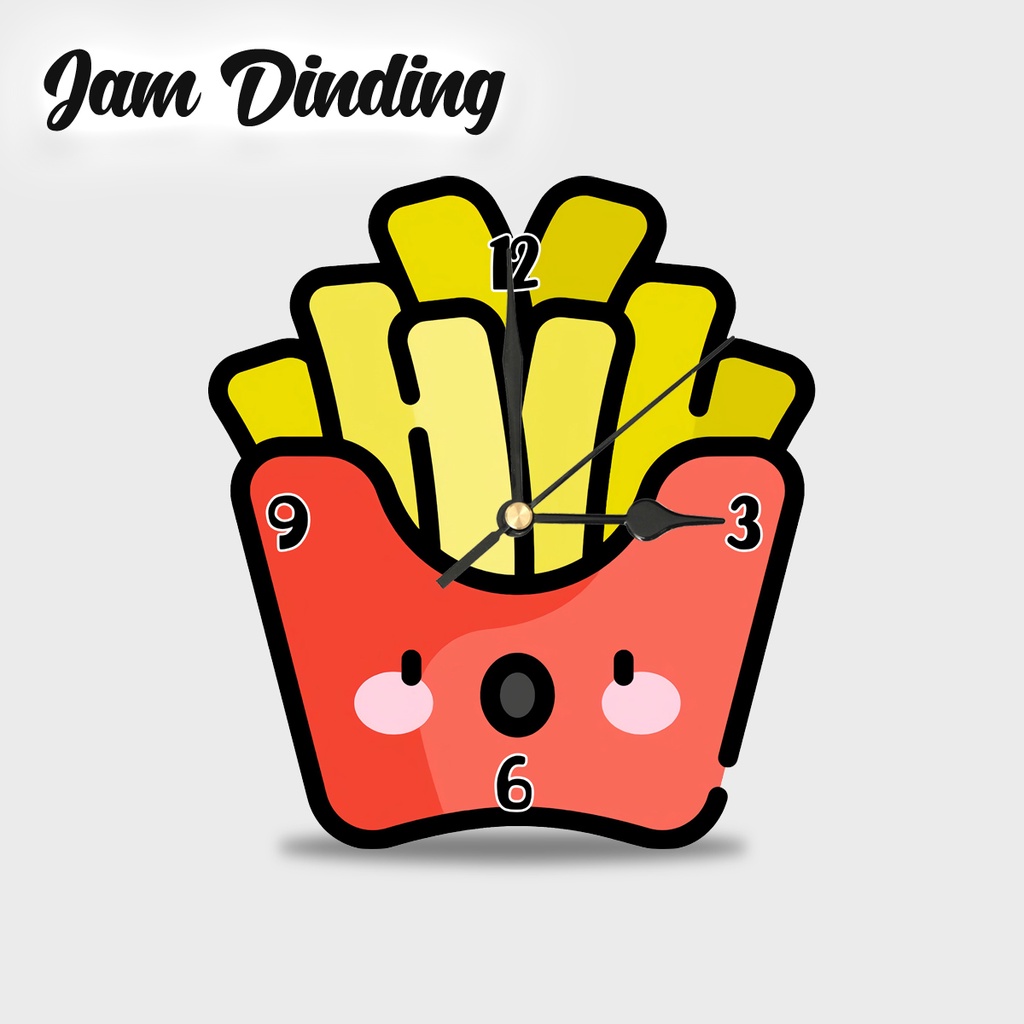 PROMO HIASAN JAM DINDING/Hiasan Jam Dinding Cantik/ Hiasan Jam Dinding Unik/ Jam Dinding Cantik-French Fries