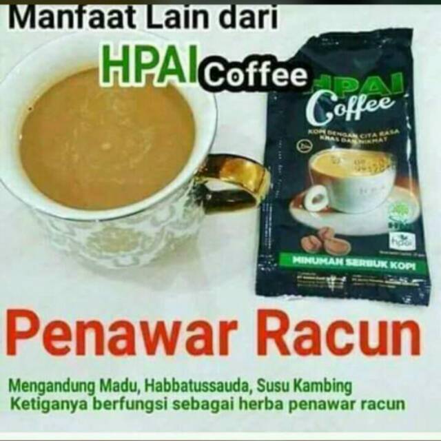 

HNI-HPAI COFFEE kandungannya biji habbatussauda,madu propolis,susu kambing,pasak bumi, dan cokelat
