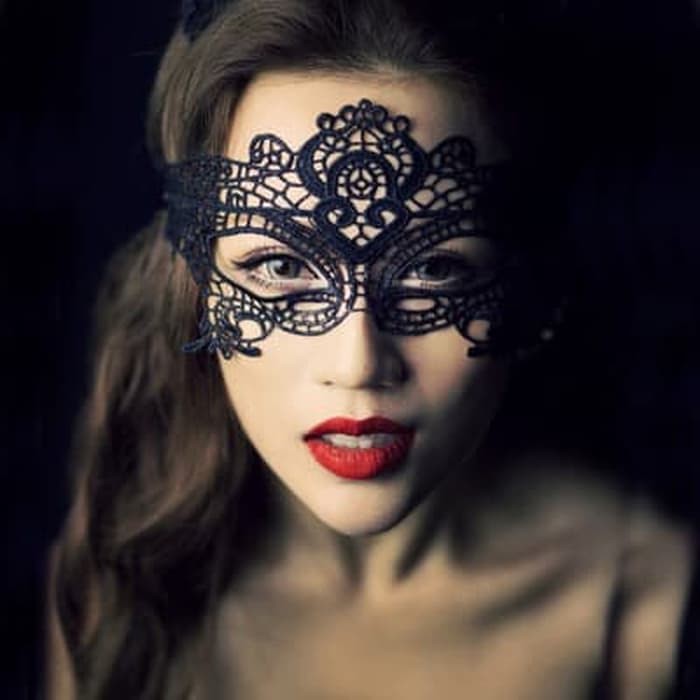CD Wanita masker mata Sexy Transparan Lingerie Babydoll Teddies M01 - Hitam Murah