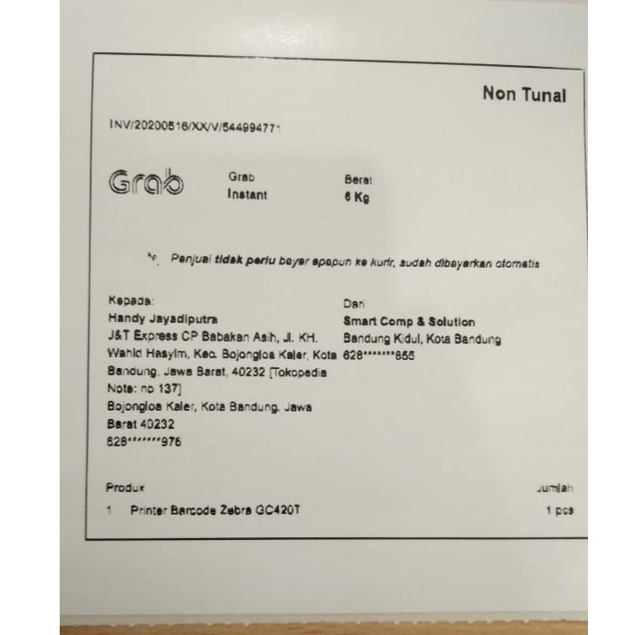 Label Stiker Barcode Semicoated Uk 100x100mm - 4&quot;x4&quot; @500pcs Resi Market Place