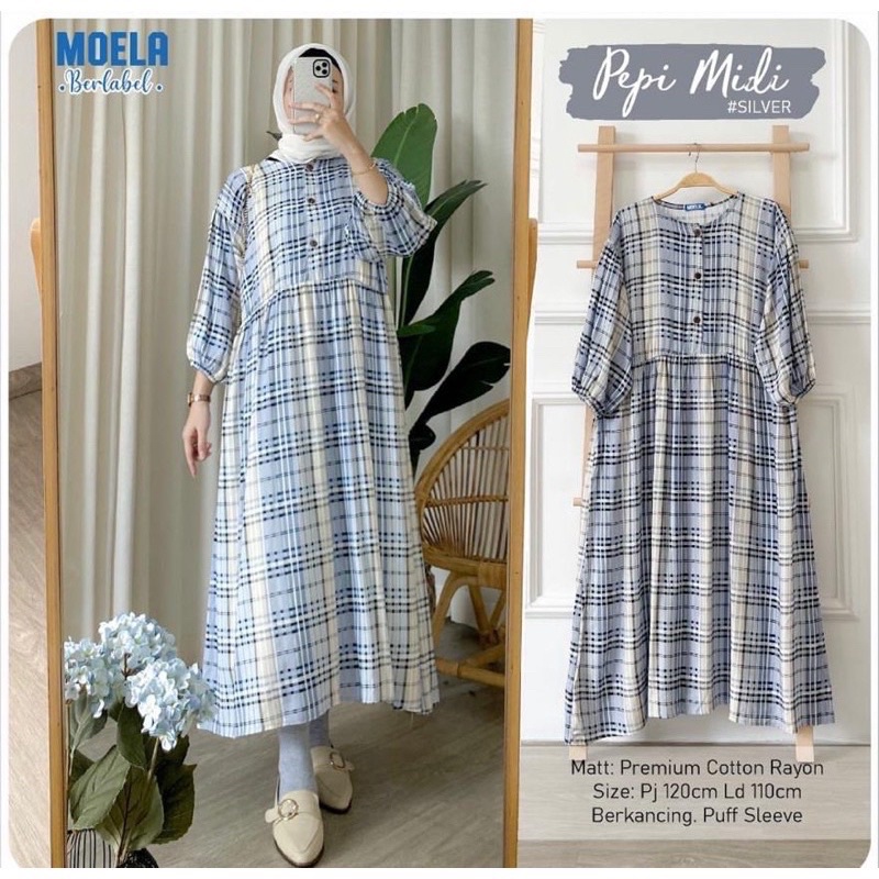 DRESS MIDI MOTIF RAYON PREMIUM KONVEKSIANA