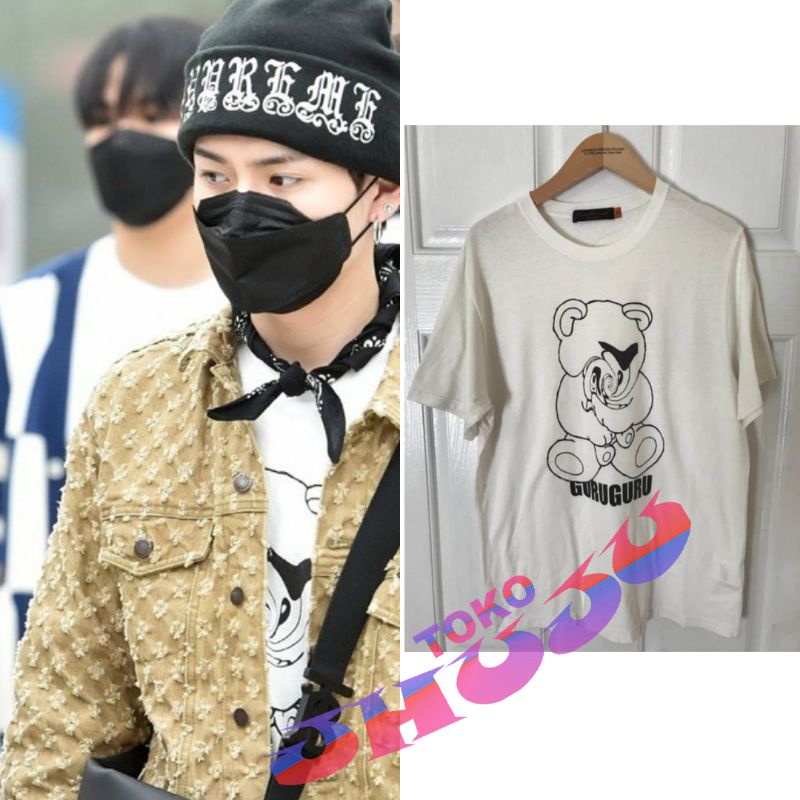 Baju T shirt Treasure Yoshi style Guru Guru Bear print