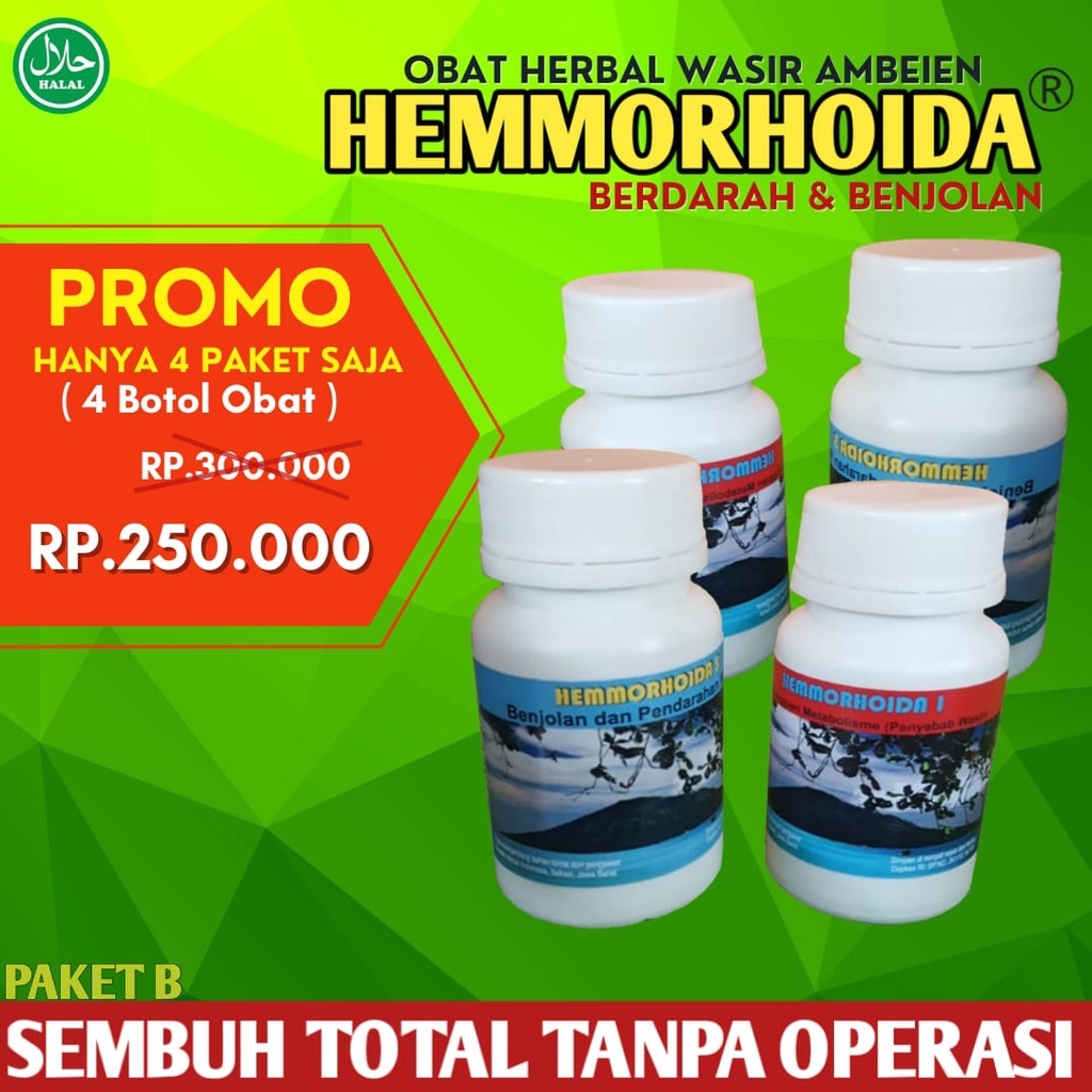 

Obat wasir ambeien berdarah dan benjolan stadium 2-3 Tradisional Cina Alami Herbal Hemmorhoida