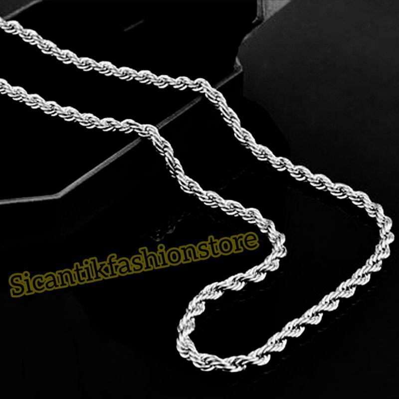 PROMO KALUNG TITANIUM TAMBANG 60CM FASHION PRIA/WANITA TERLARIS ANTI KARAT SELAMANYA FASHION PRIA