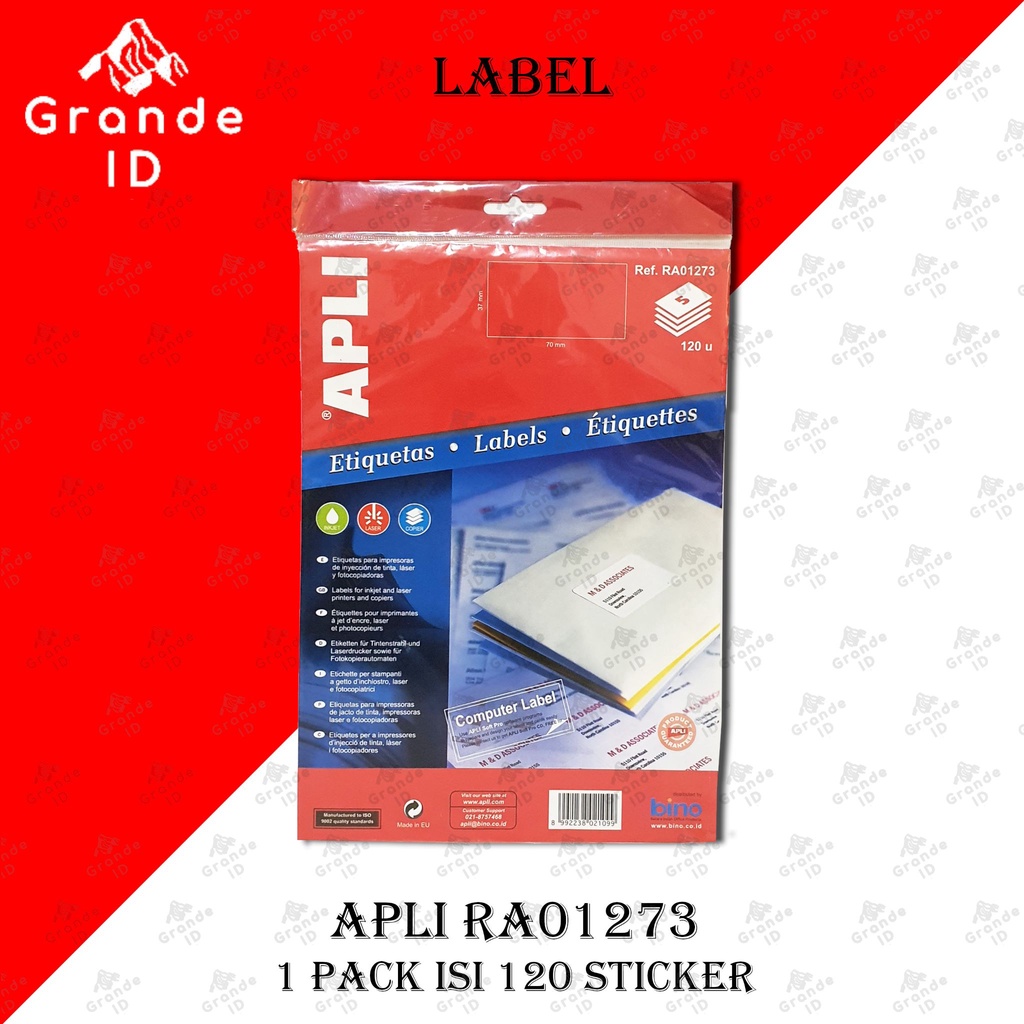 

LABEL STICKER APLI RA01273 COMPUTER PAPER BANTEX APLI RA 01273
