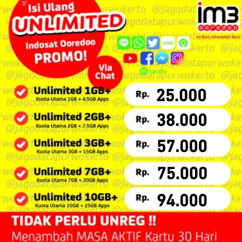 Isi Ulang Paket Data Indosat Ooredoo Unlimited