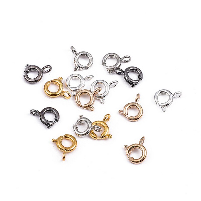 10pcs / Set Gesper / Cincin Metal 6mm Untuk Membuat Perhiasan / Kalung Rantai