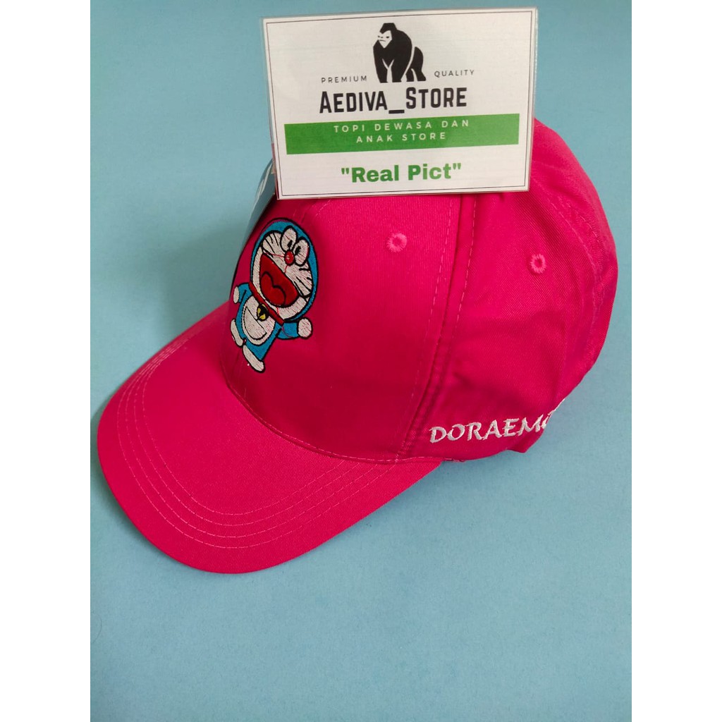 TOPI DORAEMON / TOPI BASSBALL DORAEMON/ TOPI CEWEK / TOPI COWOK / TOPI TUMBLR BORDIR DORAEMON MURAH