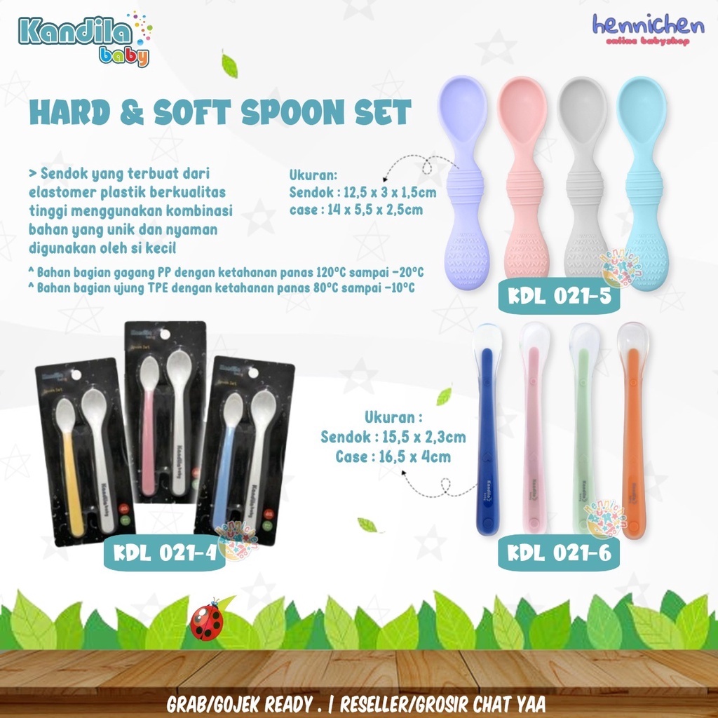 KANDILA BABY HARD &amp; SOFT SPOON SET SENDOK MAKAN BAYI SET PERALATAN MAKAN BAYI KDL021-4 KDL021-5 KDL021-6 KDL021-8