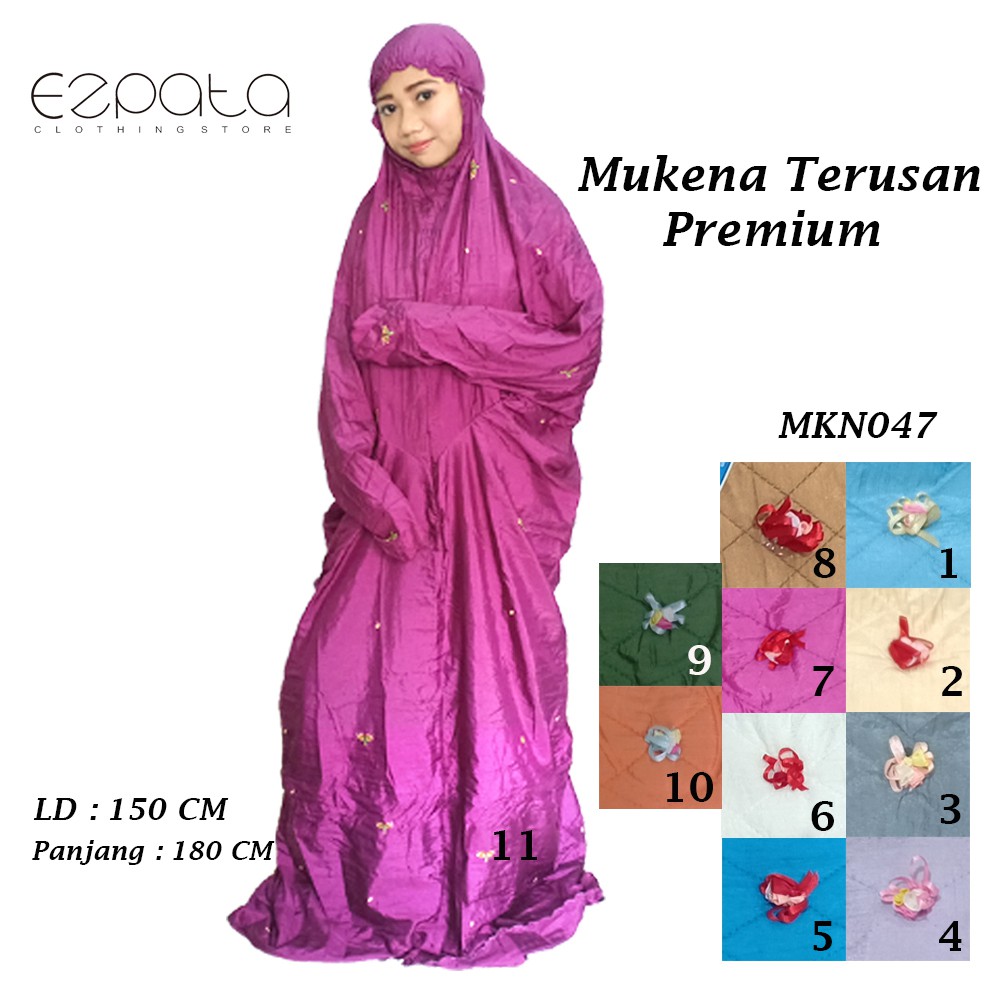 Mukena parasut parasit terusan premium bahan tebal bordir strimin berkualitas warna kekinian terbaru