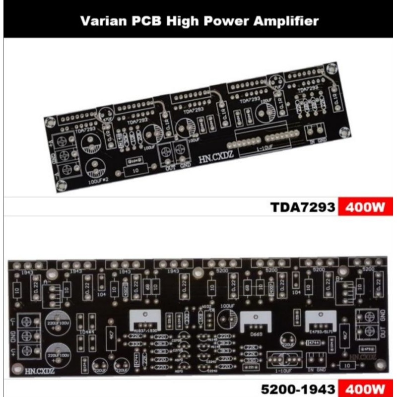 PCB High Power Amplifier IC TDA7293/TDA7294 Transistor 2SC5200 / 2SA1943