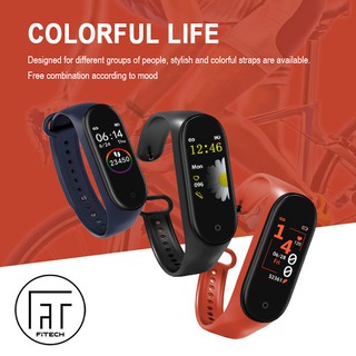 FiTech M4 Smart Watch Fitness Tracker Bluetooth Smartwatch Olahraga