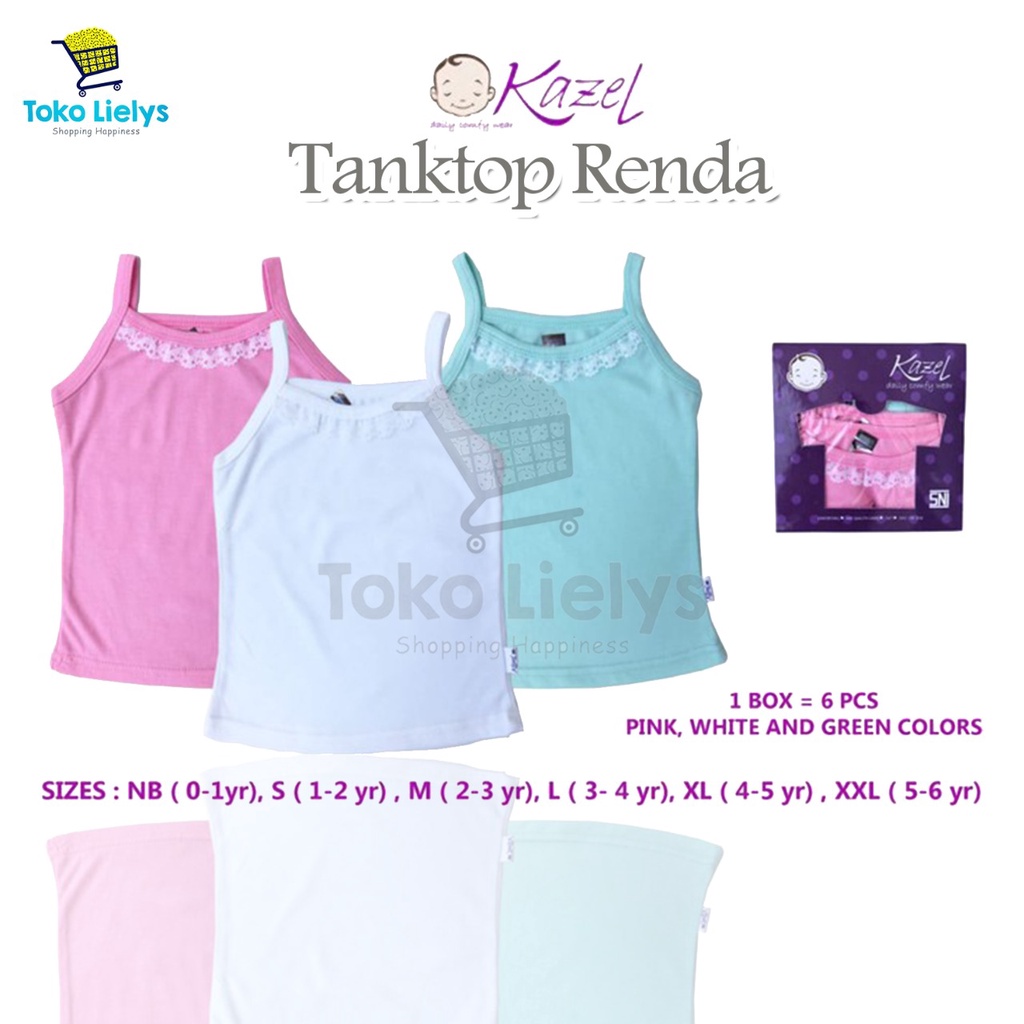 KAZEL TANKTOP RENDA KAOS ANAK CEWEK BAYI PEREMPUAN