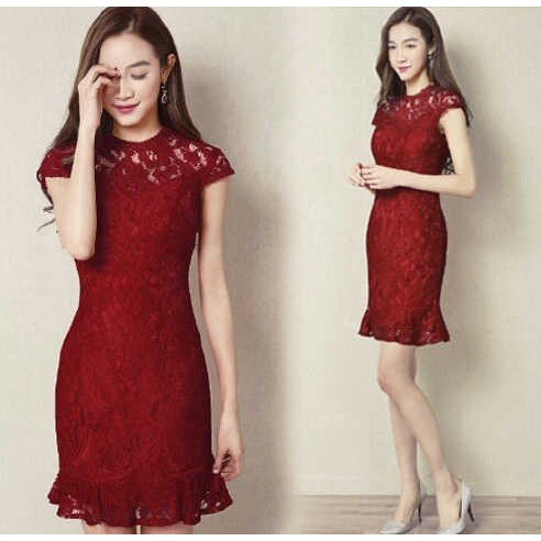 Dress GL Dresis black Baju dress wanita cewe lengan pendek polos elegant pesta pernikahan kondangan 