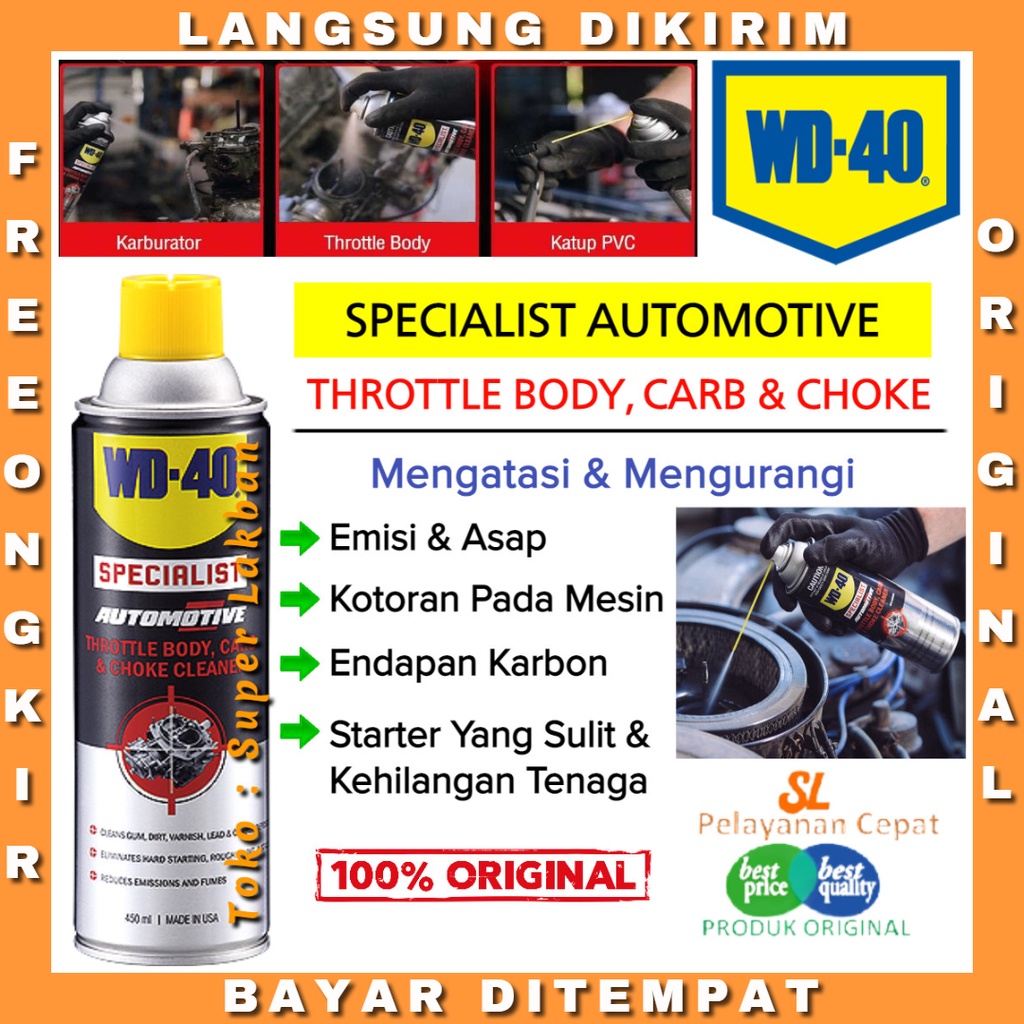 Cairan Pembersih Mesin Motor WD-40 Throttle Body Carb Cleaner Made In USA Original