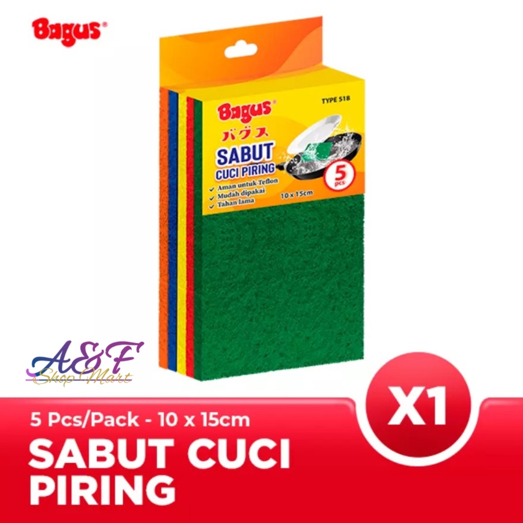 Bagus Sabut Cuci Piring 10 x 15cm isi 5s