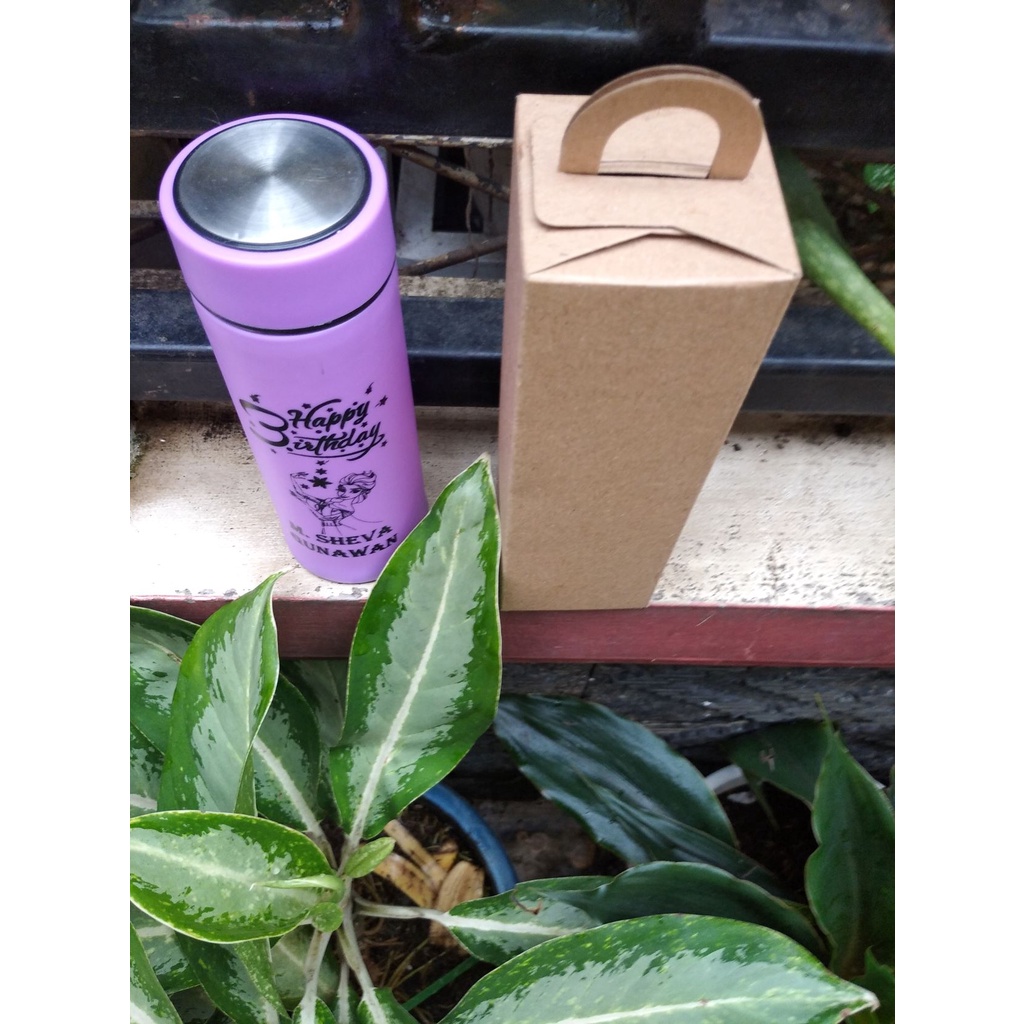 botol minum warna + sablon + box coklat