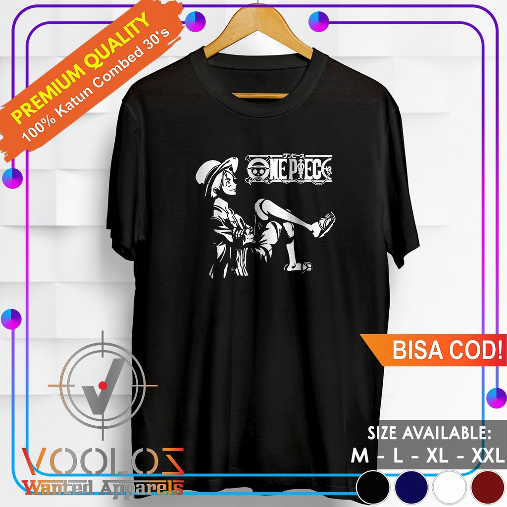 KAOS ANIME ONE PIECE KAOS DISTRO ANIME BAJU ANIME BAJU DISTRO PRIA KAOS PRIA DISTRO LUFFY DUDUK