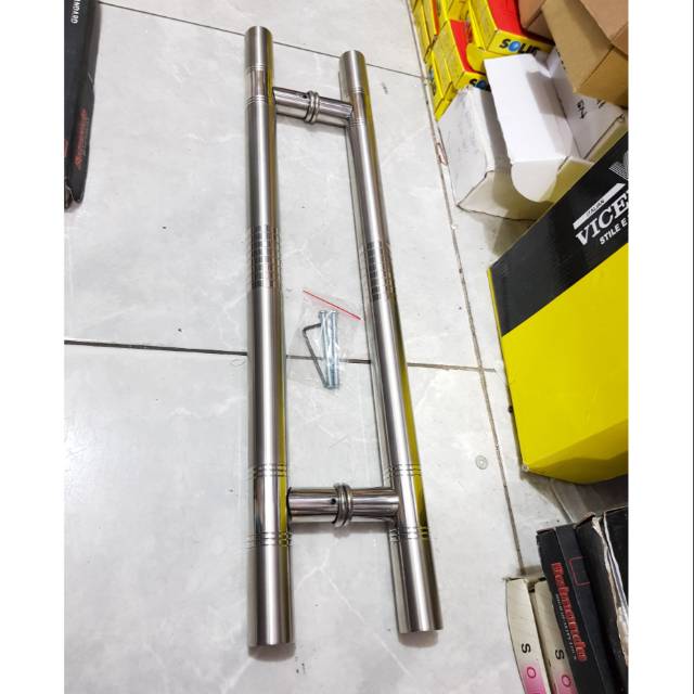 Handle pintu stainless baut tembus 60cm anti karat