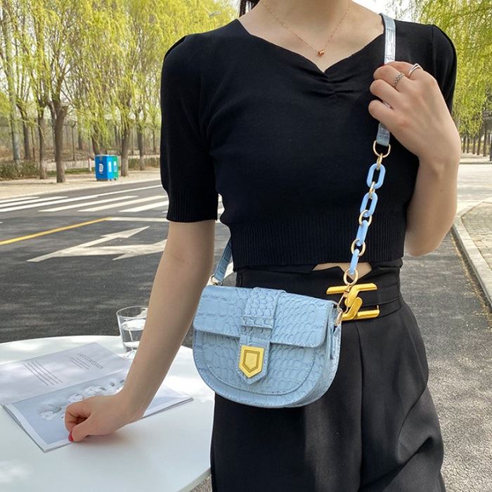 MV_Marvelouz MV701135 Tas SELEMPANG Model Saddle Bag Croco Wanita Elegant 1kg bisa 4 tas supplier tas import JTF1135