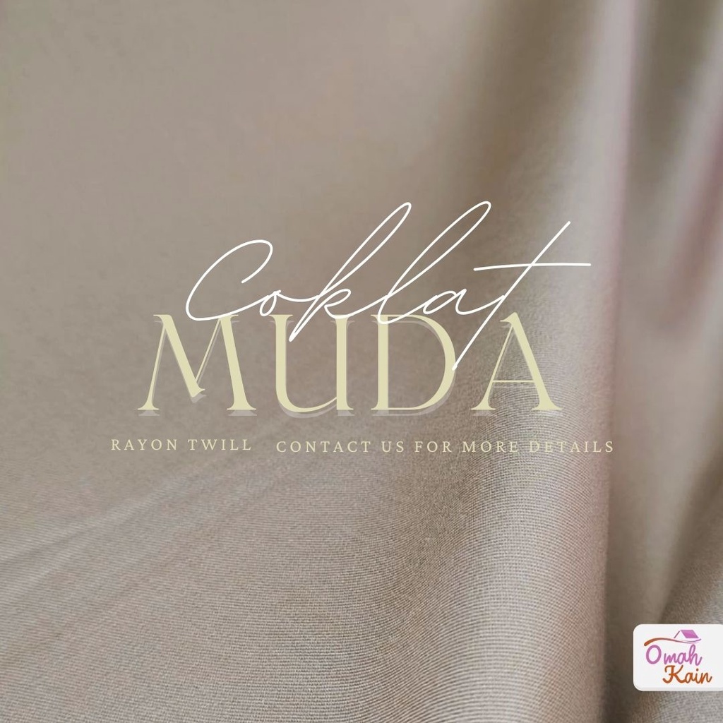 KAIN RAYON TWILL VISCOSE (100% rayon, jatuh, adem, tebal, lembut dan tidak berbulu) #omah kain-Coklat Muda