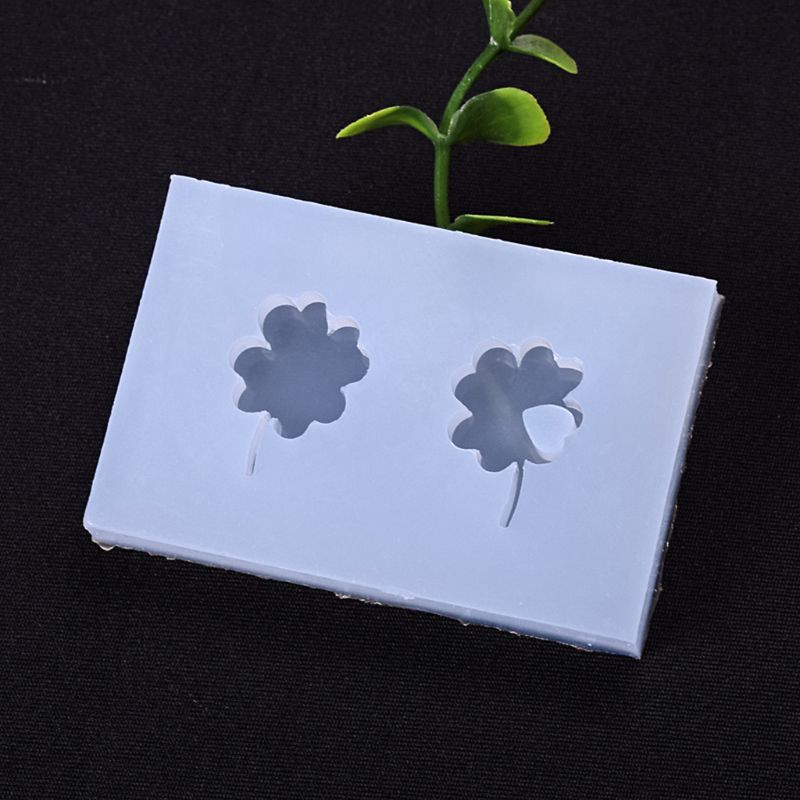 Siy Cetakan Resin Epoksi Uv Bentuk Daun Clover Mini Bahan Silikon Untuk Aksesoris Perhiasan Diy