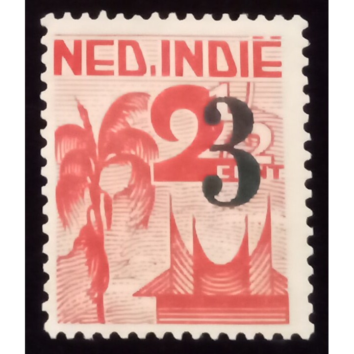 Perangko Nederland Indie (Ned Indie) 2,5 Cent Overprint 3 Cent