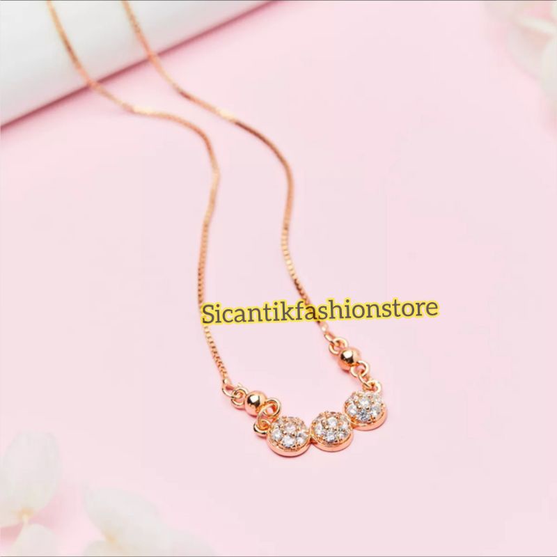 Kalung Titanium anak anak Gold 35CM Terlaris Anti Karat Tidak Luntur Fashion Anak Anak Kalung anak