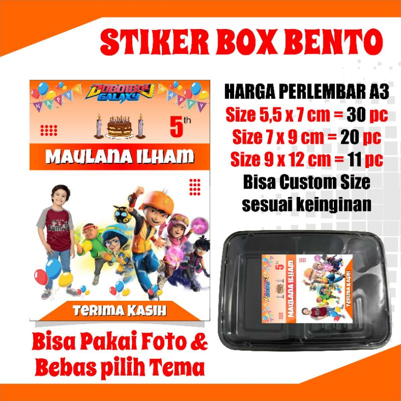 

Stiker Box Bento / Stiker Perlengkapan Ulang Tahun Anak