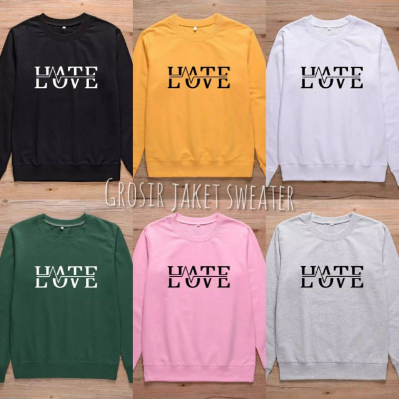 SWEATER PRIA WANITA HATE LOVE