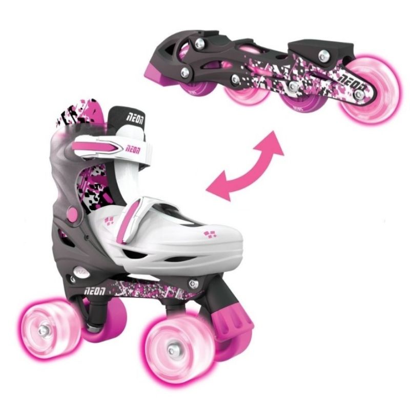 NEON COMBO SEPATU RODA CYBER SKATES PINK BLACK