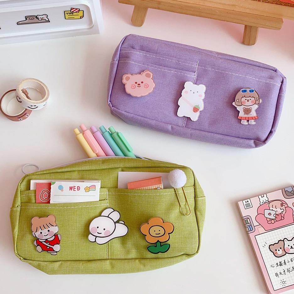 

aaaa TEMPAT PENSIL - CUTE FRIENDS LARGE CAPACITY CANVAS PENCIL CASE ➛➲ ➩ (Diskon)