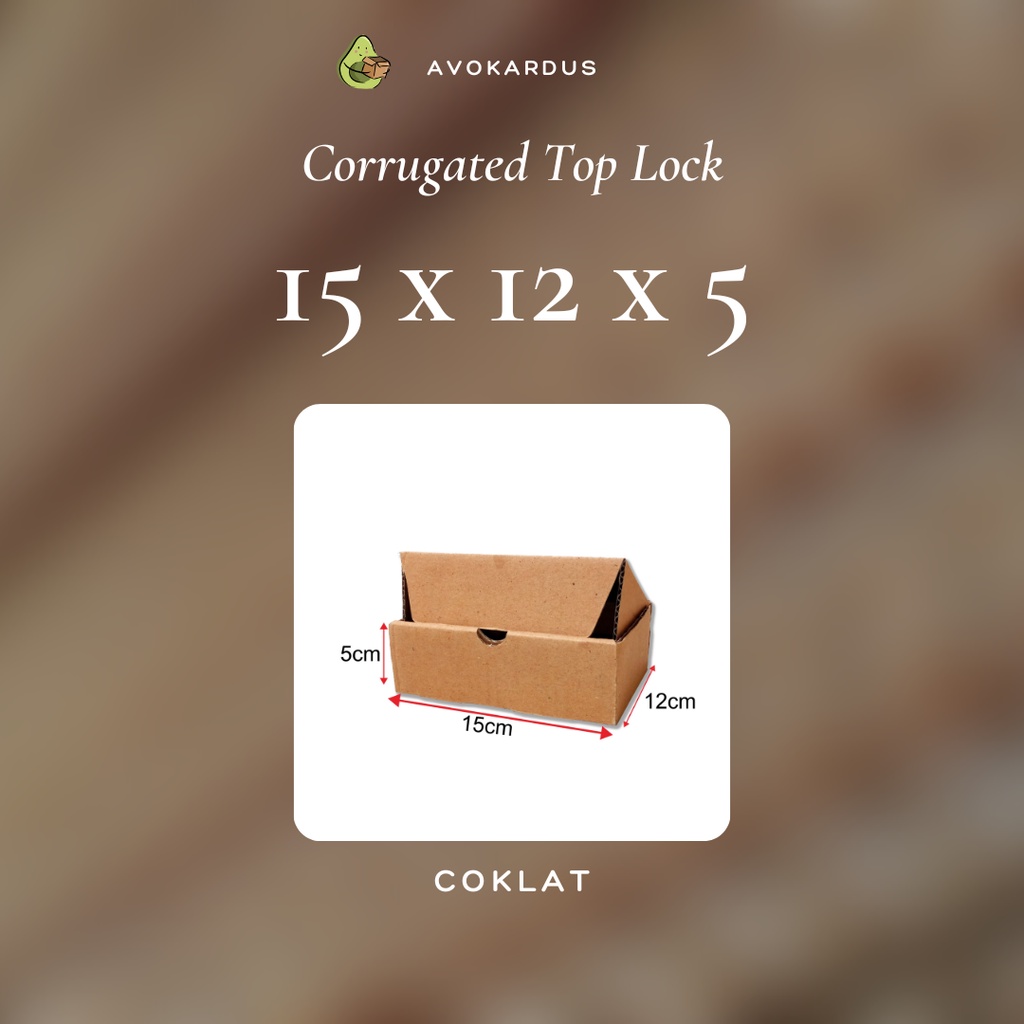 

Kardus Corrugated Die Cut 15x12x5 Top Lock Kotak Dus Kraft Coklat