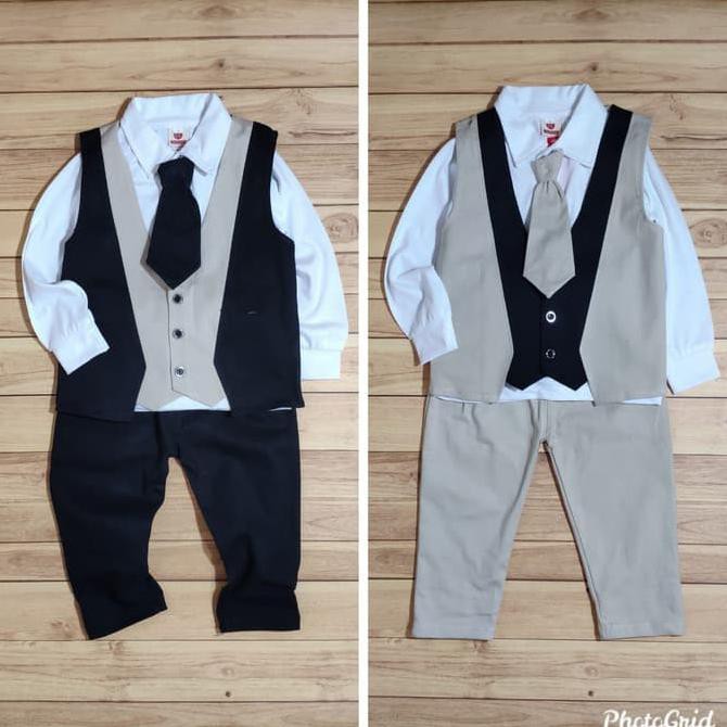 Sale Baju Pesta Setelan Rompi Anak Laki-Laki Tuxedo Kaos 2-4 Tahun Hot
