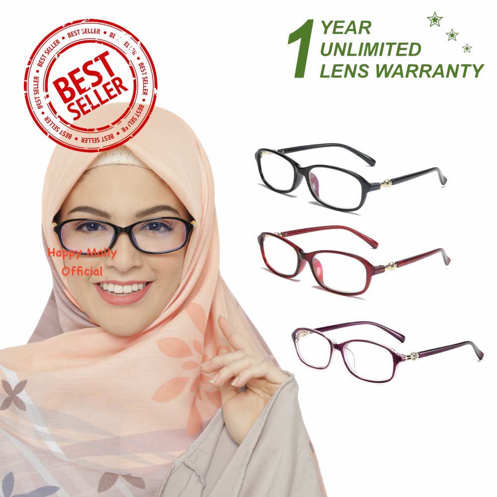 Kacamata Anti Radiasi (Design Korea) Blue Ray Lens - Wanita Hijab Korea - HM617 D ( Group Solo )