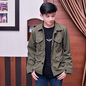 Kemeja Parka Pria Army