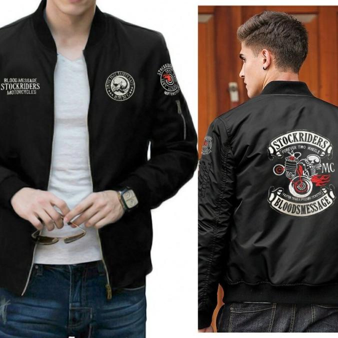 Jual jaket bomber motor rider bordir casual pria maskulin KEREN TERBARU ...