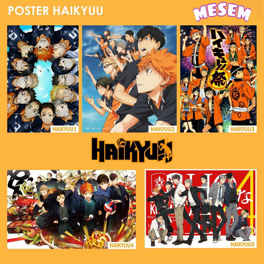 Poster Anime HAIKYUU Hinata Shoyo Kageyama Tobio Oikawa Toru Bokuto Kotaro