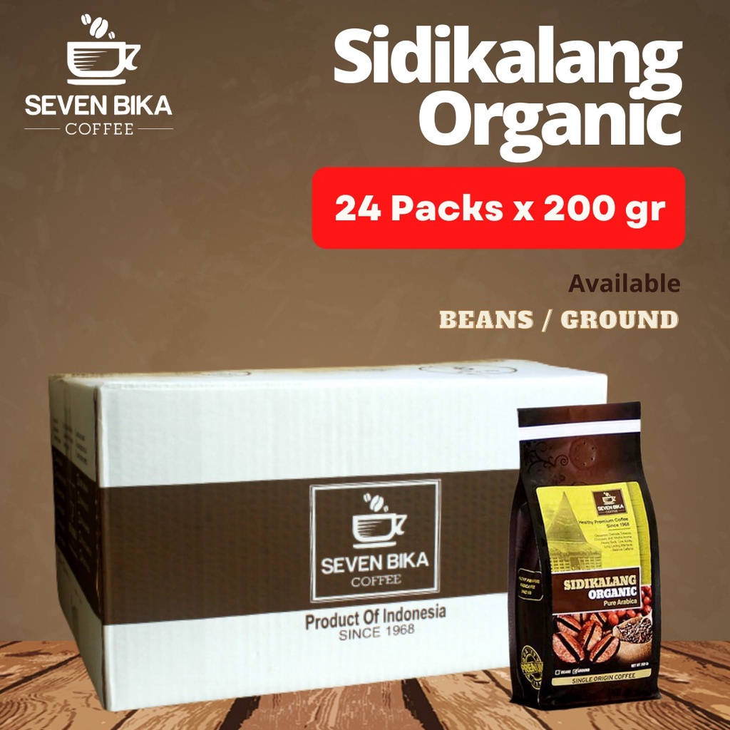 

SB Premium Sidikalang Organic Pure Arabica 200 Gr. 24 Pcs. Biji/Bubuk.