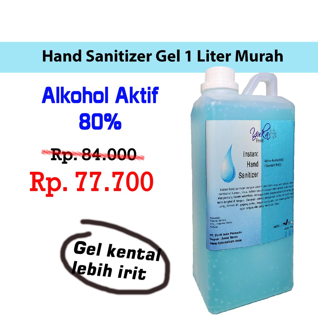 (Gelnya Lebih Kental) Hand Sanitizer Gel 1 Liter