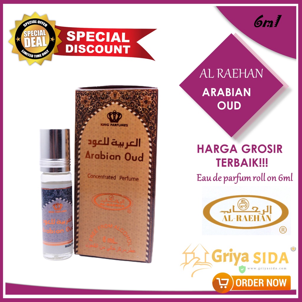 Parfum Arabian oud 6ml alraehan aroma arabian oud al raehan mirip al rehab parfum Harga grosir PROMO!!