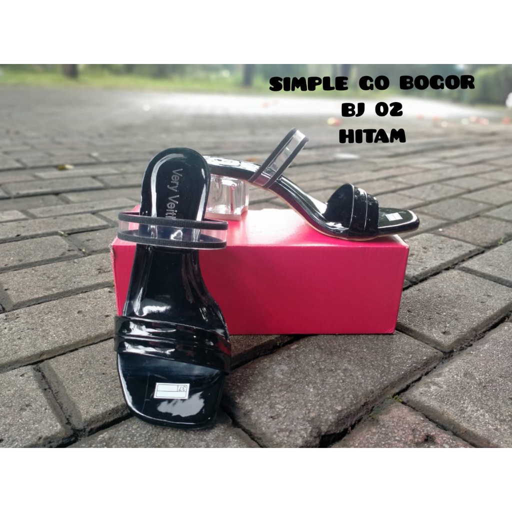 SENDAL WANITA - SANDAL HAK KACA TERBARU BJ-02 SIZE 37-40