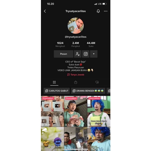 Akun tiktok 2M Followers