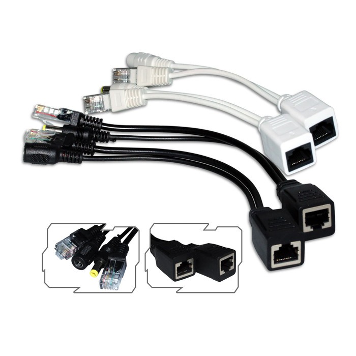 POE SPLITTER &amp; INJECTOR CABLE - KABEL POE RJ45 SET FOR CCTV IP CAM