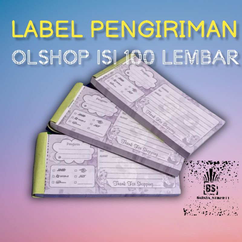 

Label pengiriman Olshop label pengiriman motif hijab isi100lembar