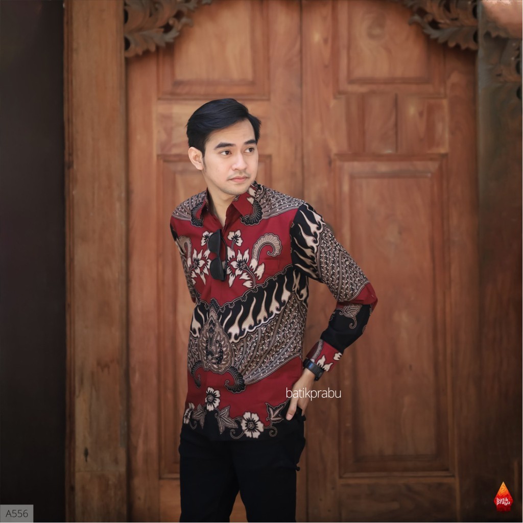 Kemeja Batik Prabu Bahan Katun Baturaden Reguler Fit A556